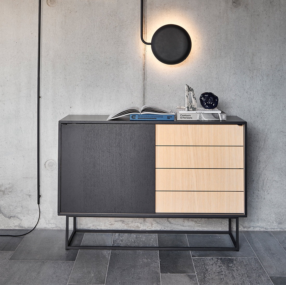 dressoir kast modern Virka | Stijlvol dressoir kast hoog - Eiken - Scandinavisch design – Goeds